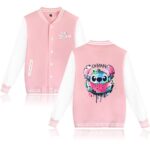 Disney Lilo Stitch Unisex Hip Hop Baseball Jacket