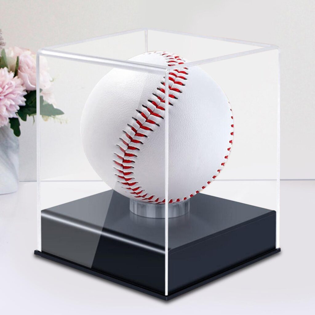 Clear Baseball Holder Display Box with Bracket Dustproof Transparent Case For Baseball Balls